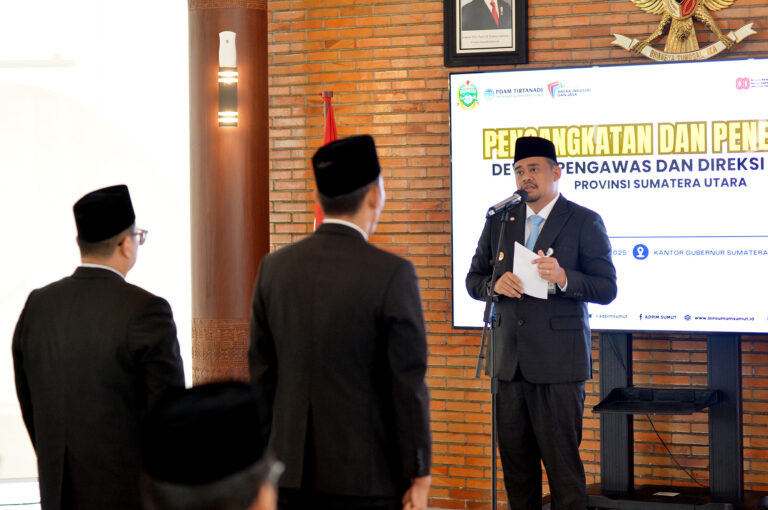 Bobby Nasution Lantik Dewas PD AIJ dan Dua Direksi Perumda Tirtanadi