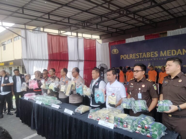Polrestabes Medan Musnahkan Puluhan Kilogram Sabu dan Ribuan Ekstasi Baru