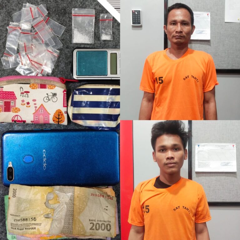 Polisi Amankan Dua Pengedar Sabu di Jalan Tangguk Bongkar Mandala