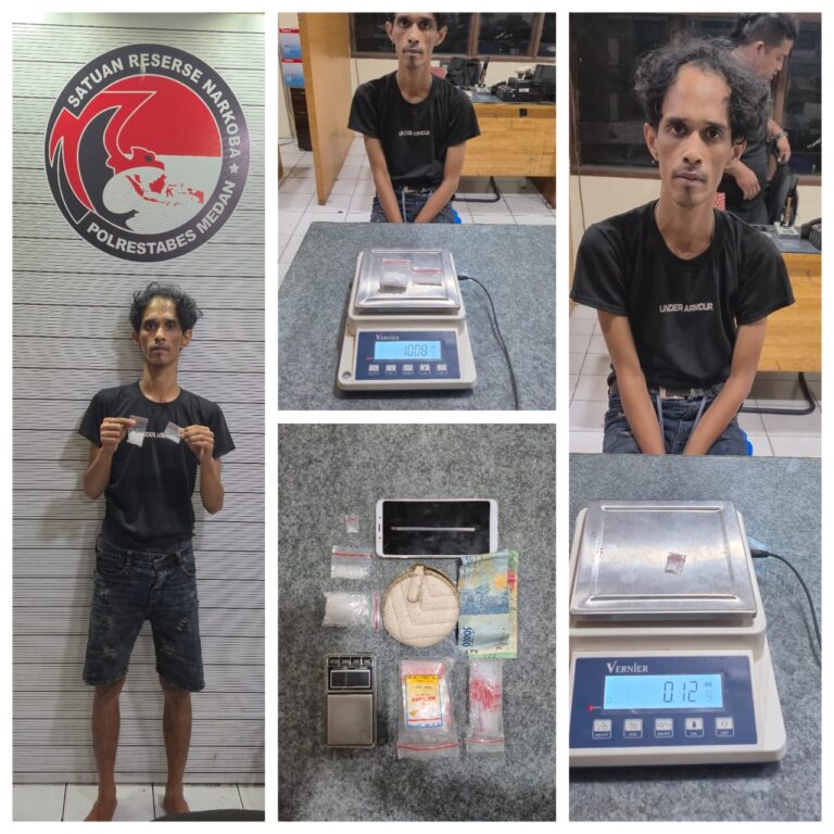 Polisi Tangkap Pengedar Sabu di Jalan Bromo  Medan Denai