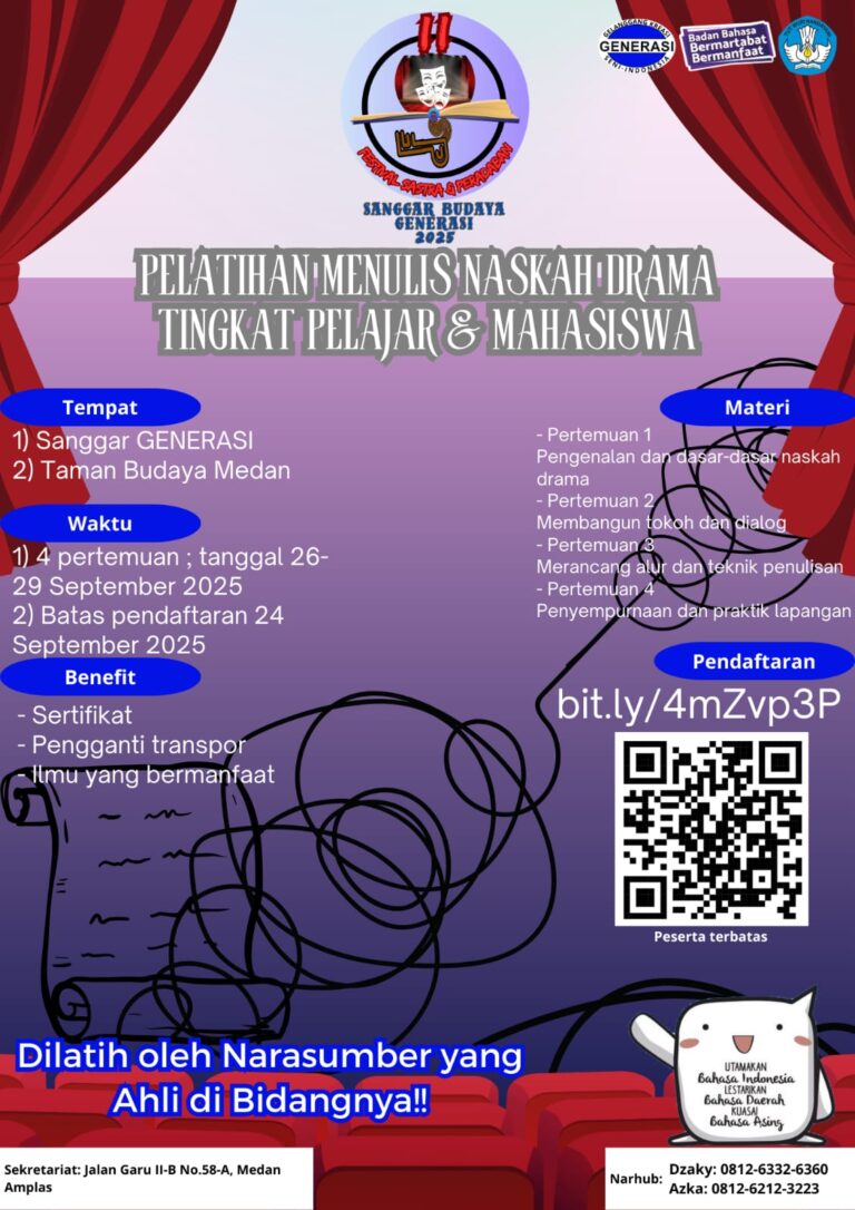 Penyambung Lidah Peradaban: Pelatihan Naskah Drama Bidik Generasi Milenial