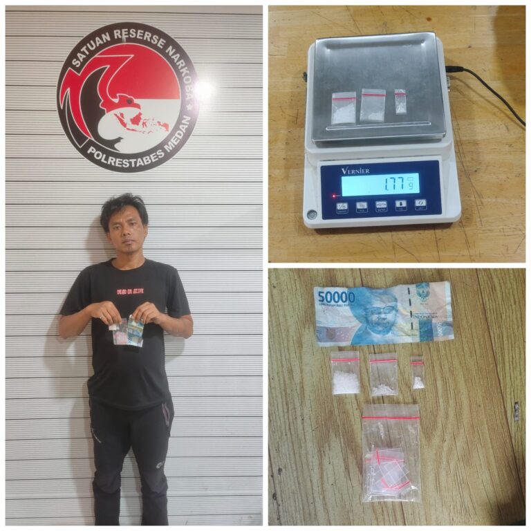 Polisi Tangkap Seorang Pengedar Sabu di Jalan Denai Gang Sehat Medan