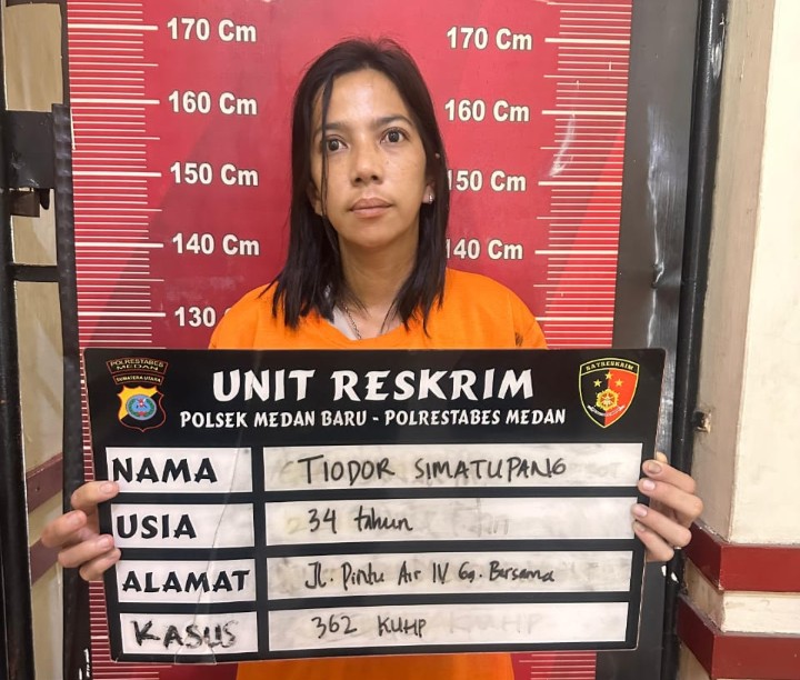 Polsek Medan Baru Ringkus Seorang Wanita Curi Handphone di Toko Salon