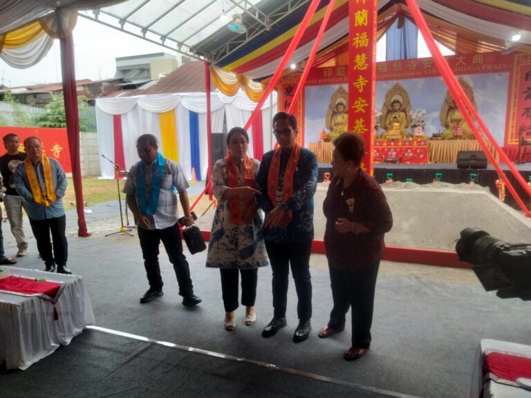 Wujudkan Toleransi Umat Beragama di Medan, Acara Peletakan Batu Pertama Pembangunan Vihara Bhoga Prajna di Jalan Amplas Berjalan Aman dan Sukses