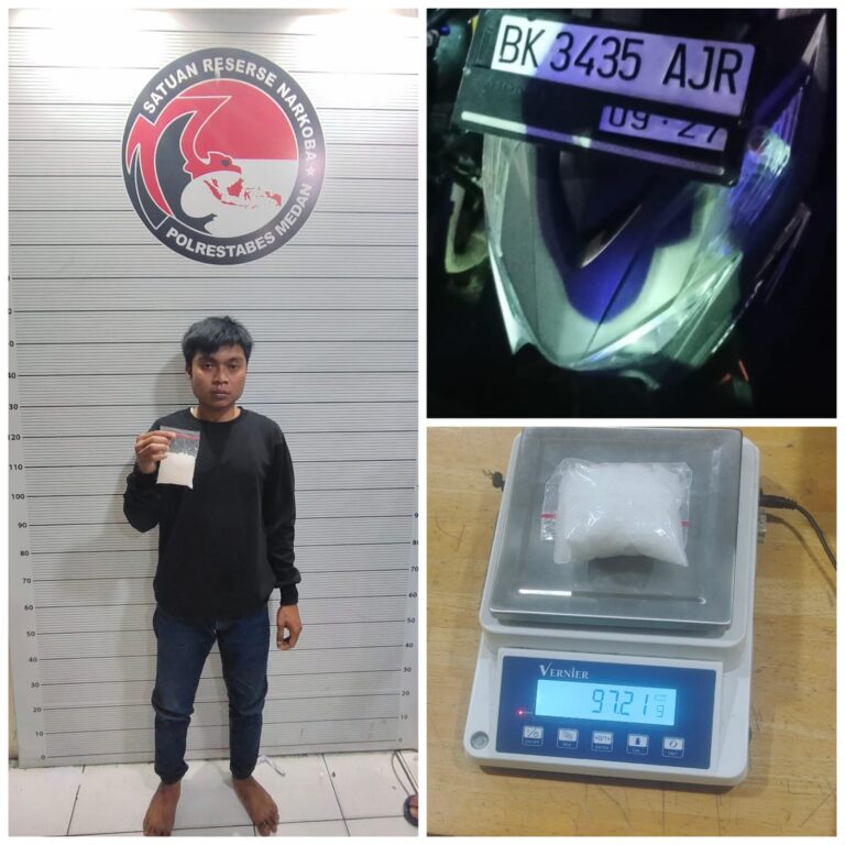 Polisi Tangkap Pengedar Narkotika di Jalan Suka Tani Medan Johor, Sabu Sebanyak 95,81 Gram Dista