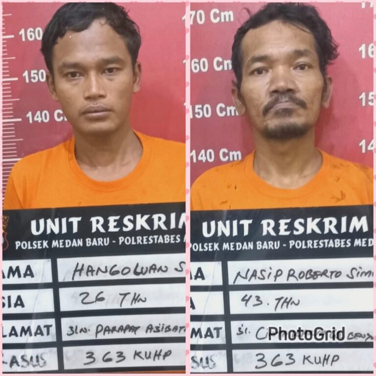 Polsek Medan Baru  Ringkus Dua Pelaku Rayap Besi di Jalan S Parman