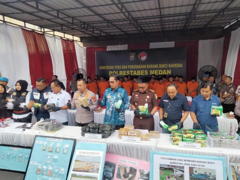 Polrestabes Medan Musnahkan Narkoba  Senilai Rp 50 Miliar