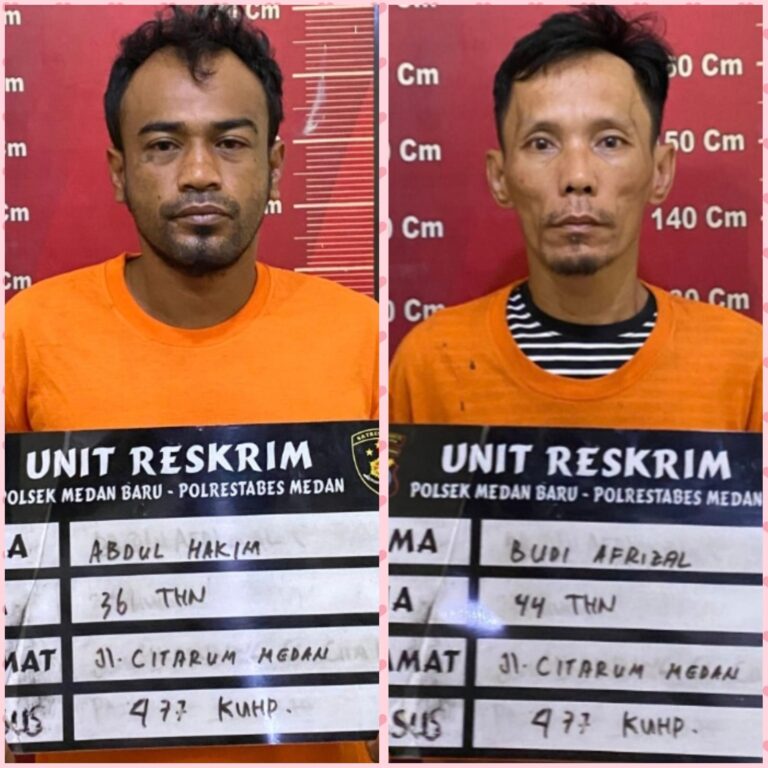 Polsek Medan Baru Boyong Dua Pelaku Pencurian Rumah di Kelurahan Sei Putih