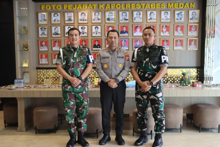 Sinergi TNI-Polri, DanDenpom I/BB Medan  Berkunjung ke Polrestabes Medan