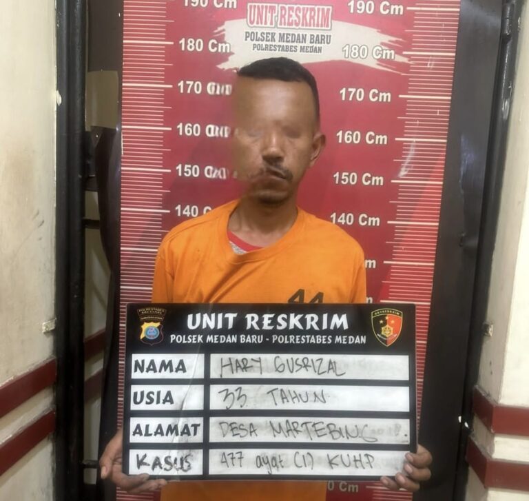 Polsek Medan Baru Ringkus Pelaku Spesialis Curi Steling Alumunium di Jalan Titi Pahlawan Petisah