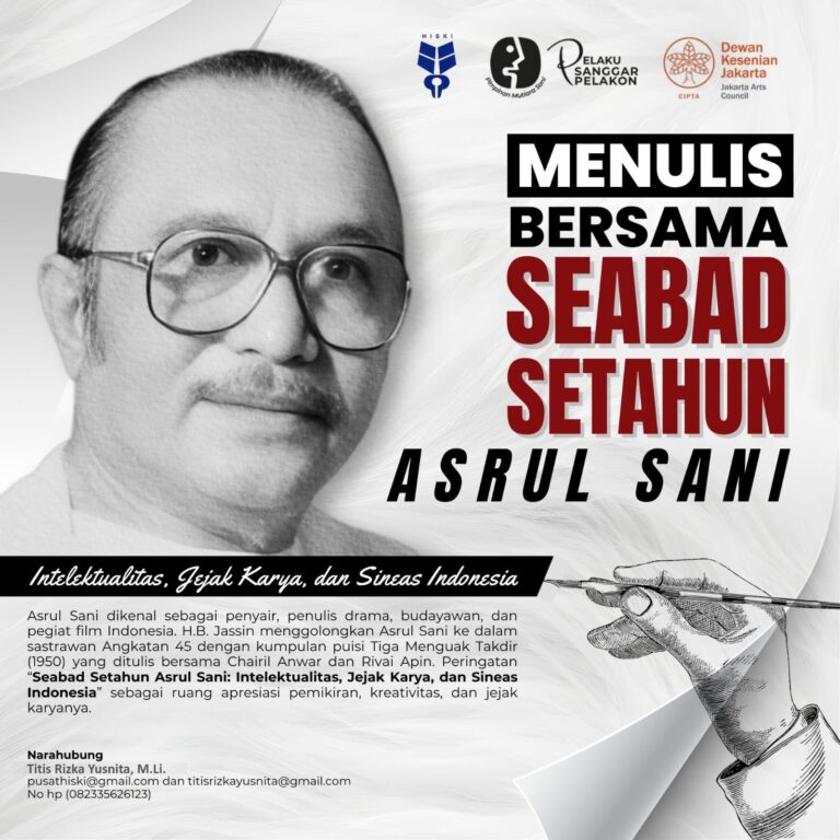 52 Penulis Terpilih Ikuti Menulis Bersama Buku “Seabad Setahun Asrul Sani: Intelektualitas, Jejak Karya, dan Sineas Indonesia”