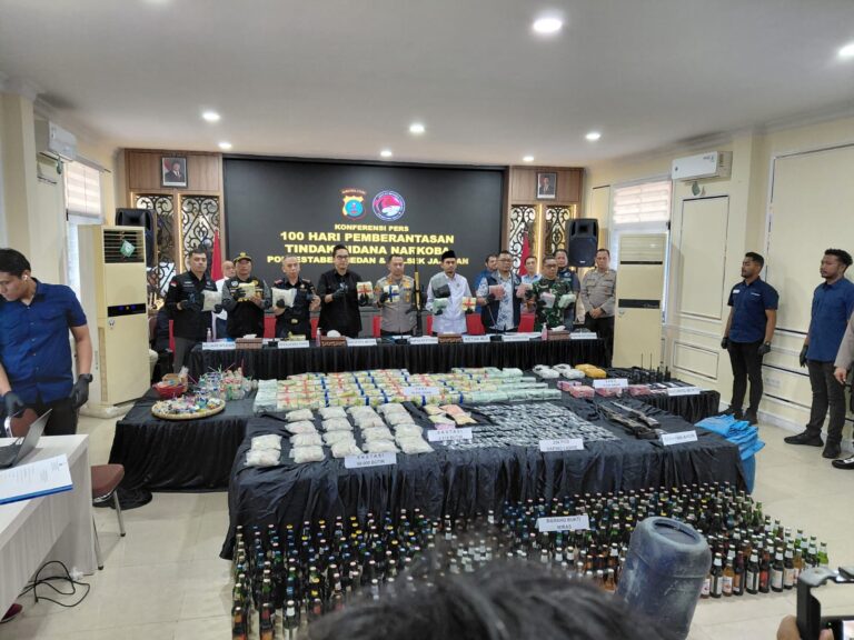 Seratus Hari Kerja, Polrestabes Medan Sita 156 Kg Sabu dan Bekuk 718 Tersangka