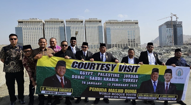 Pemuda Masjid Dunia Kunjungi Lahan Perkampungan Haji Indonesia di  Makkah, Usulkan Nama Jadi “Kampung Haji Prabowo”