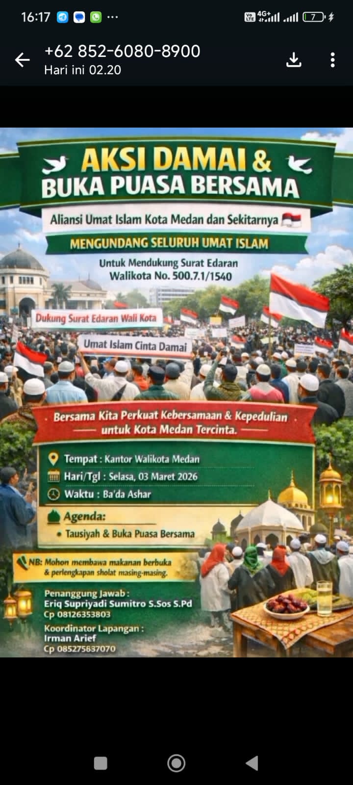Aliansi Umat Islam Gelar Aksi Damai Dukung SE Wali Kota Medan