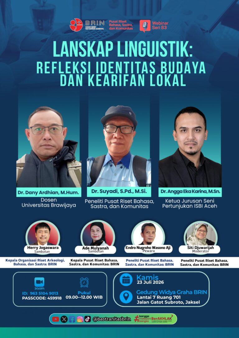 BRIN Kaji Lanskap Linguistik: Bahasa di Ruang Publik Cermin Identitas Budaya dan Kearifan Lokal