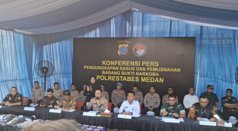 Selama 300 Hari, Polrestabes Medan Ungkap 1187 Kasus dan Musnahkan Ratusan Kilogram Narkoba