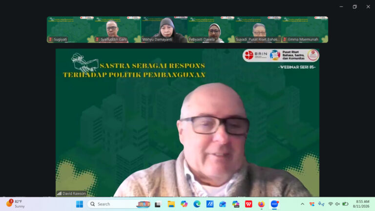 Webinar BRIN Seri 85: Mengupas Representasi Pembangunan dan Lingkungan di Masa Orba dalam Sastra