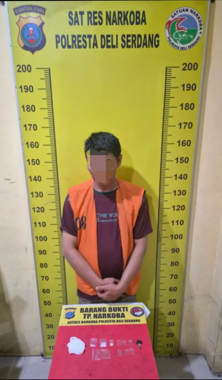 Polresta Deli Serdang Tangkap Seorang Pria, Sita 2,22 Gram Sabu