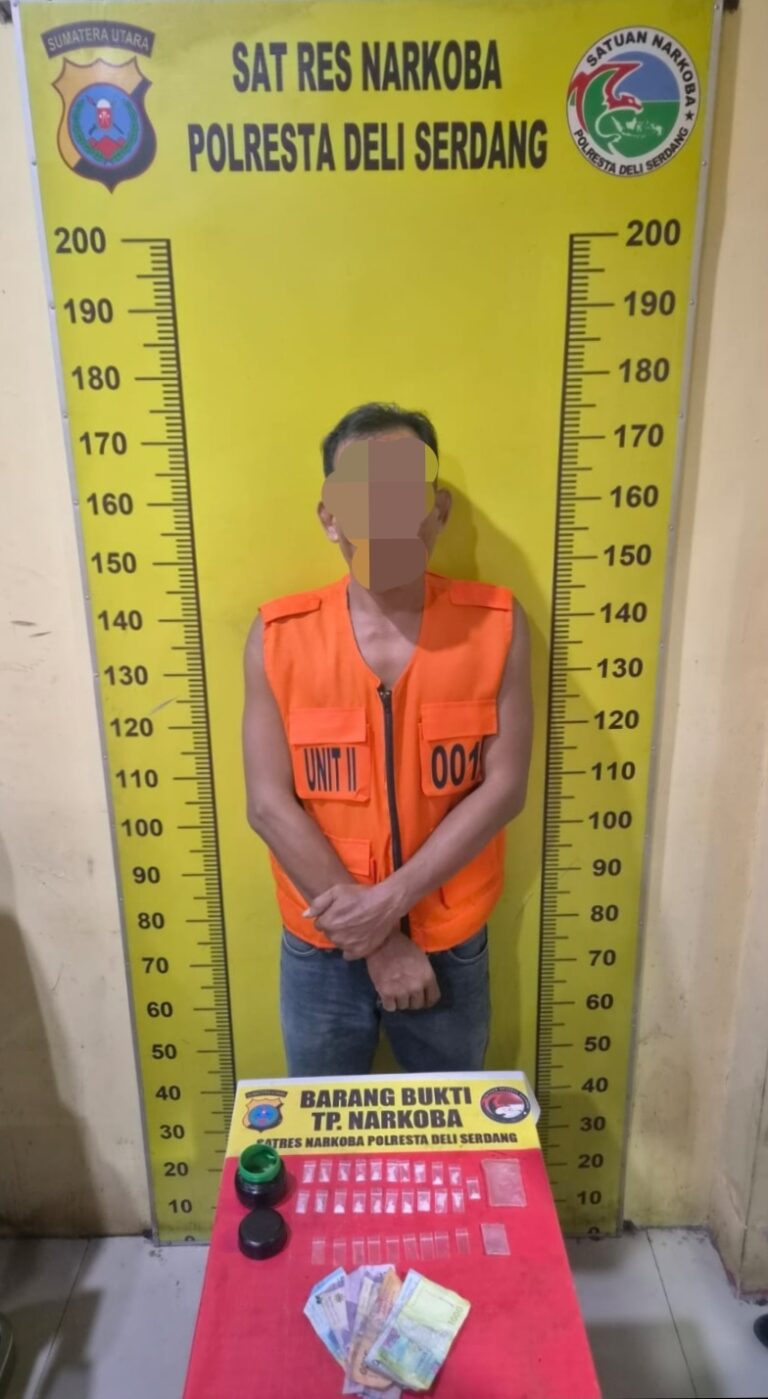 Edarkan Sabu di Lubuk Pakam, Pria 42 Tahun Ditangkap Satresnarkoba Polresta Deli Serdang