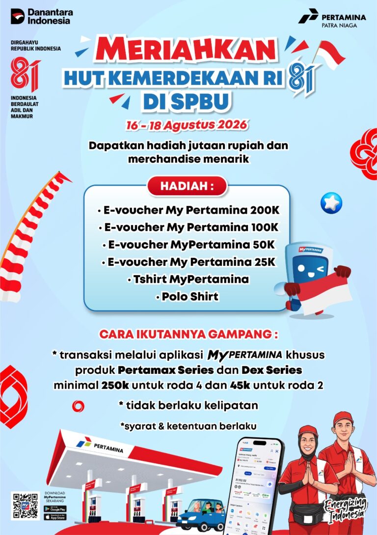 Pertamina Patra Niaga Regional Sumbagut Semarakkan HUT ke-81 Republik Indonesia Melalui MyPertamina Berbagi Hadiah Kemerdekaan di 24 SPBU