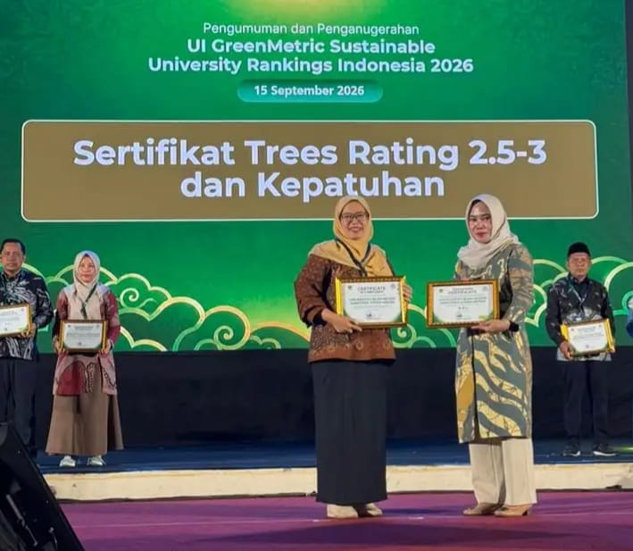 UINSU Medan Raih Certificate of Compliance Predikat Platinum dan 2,5 Trees Rating UI GreenMetric 2026