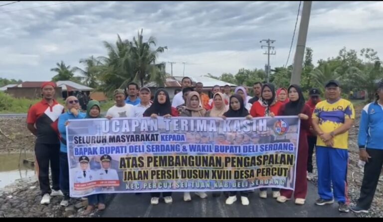 Puluhan Tahun Dinanti, Jalan Persil Dusun XVIII Desa Percut Kini Diaspal