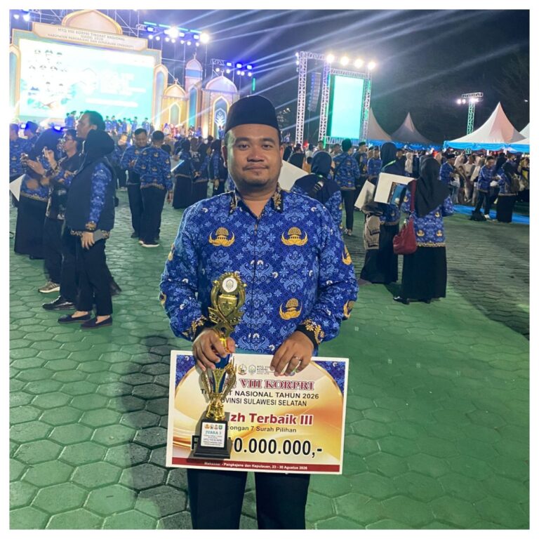 Penghulu KUA Parlilitan Raih Juara III MTQ KORPRI Nasional VIII di Sulawesi Selatan